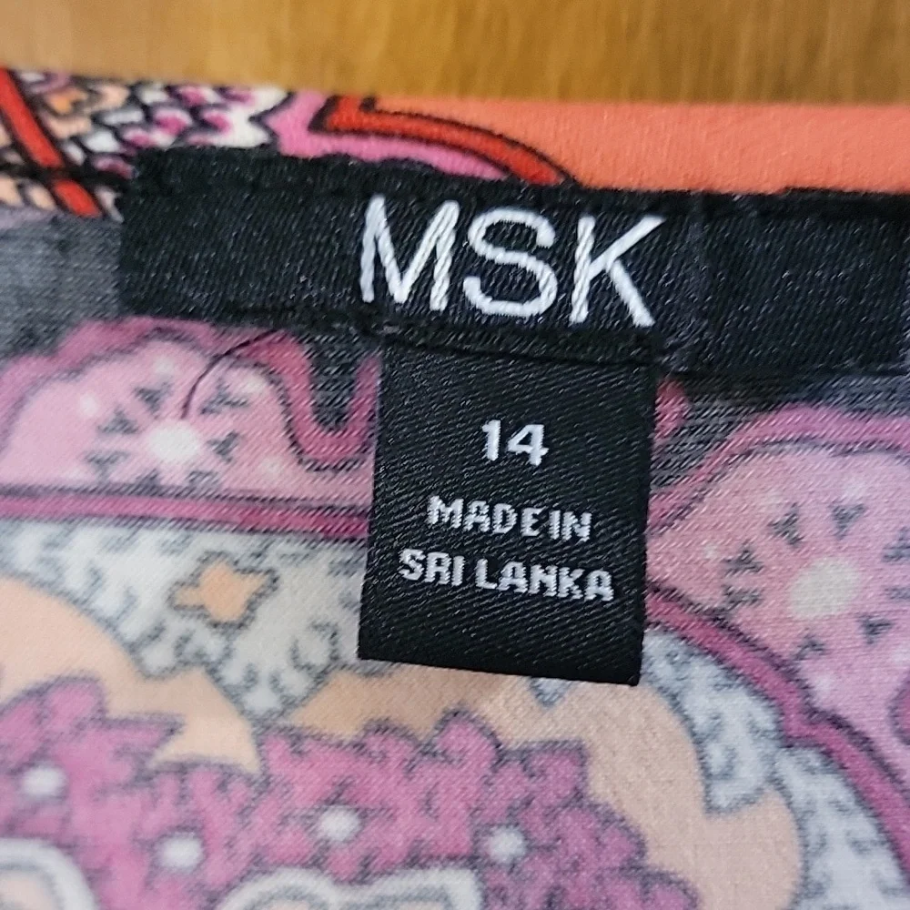 MSK Paisley Dress in Pink and Orange - Picture 3 of 5